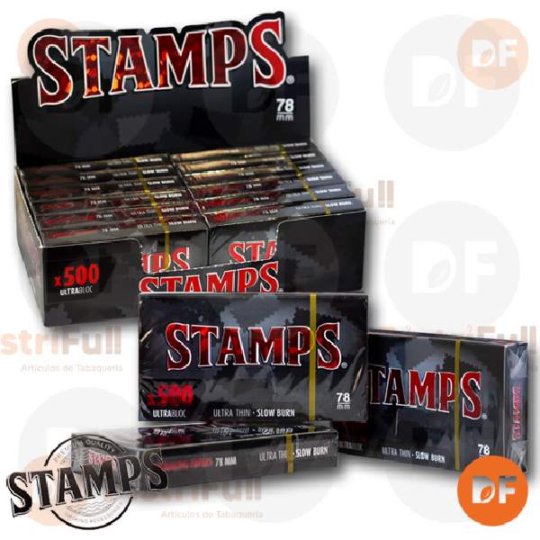 PAPEL STAMPS 1¼ BLOCK BLACK ULTRA THIN x 500 (ST52)