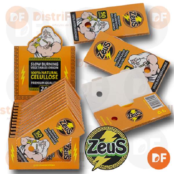 PAPEL ZEUS 1¼ CELULOSA NARANJA x 50