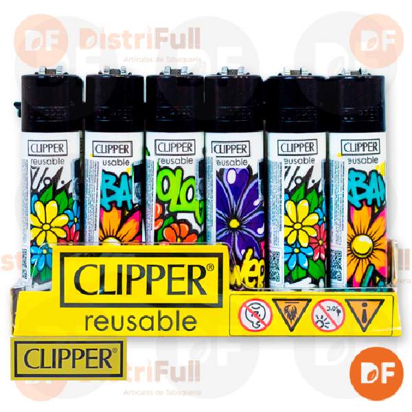 ENCENDEDOR CLIPPER MAXI URBAN FLOWERS x 24 