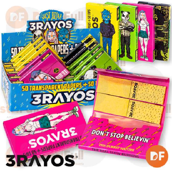 PAPEL 3RAYOS CELULOSA 1¼ + TIPS x 50 