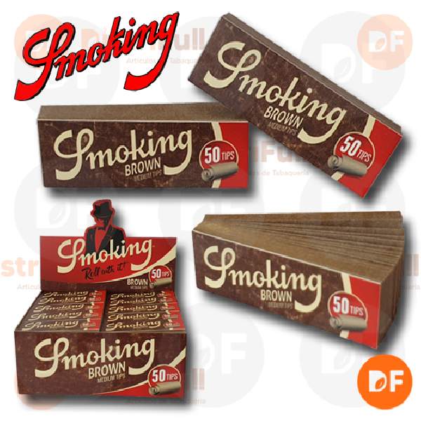 FILTROS SMOKING TIPS BROWN x 50 