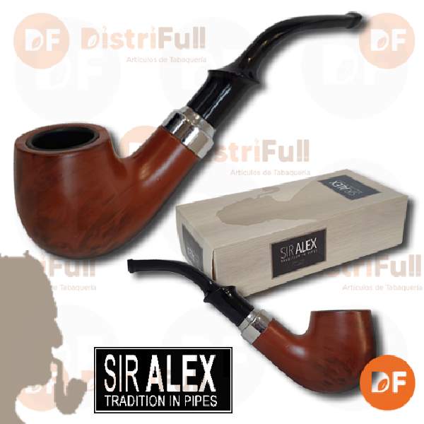 PIPA RESINA SIR ALEX CURVA OSCURA ED021M CON VIROLA 