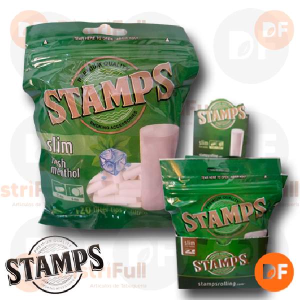 FILTROS STAMPS SLIM MENTHOL bolsa x 120  6 mm