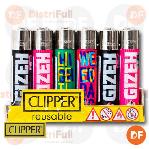 ENCENDEDOR CLIPPER MAXI GIZEH DISEÑO 2 MIX x 24