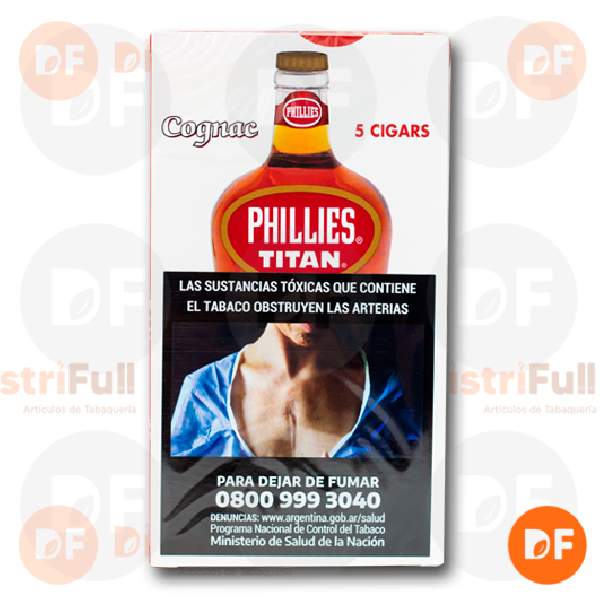 CIGARROS PHILLIES TITAN COGNAC x 5