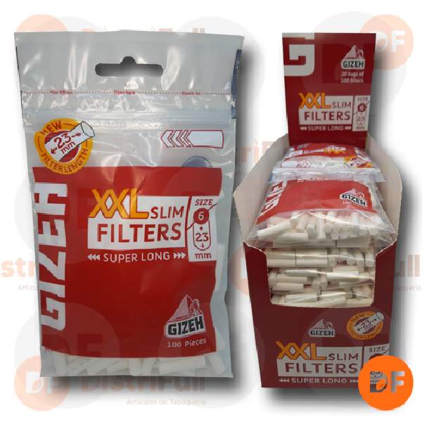 FILTROS GIZEH XXL SLIM bolsa x 100   6 mm y 23 mm