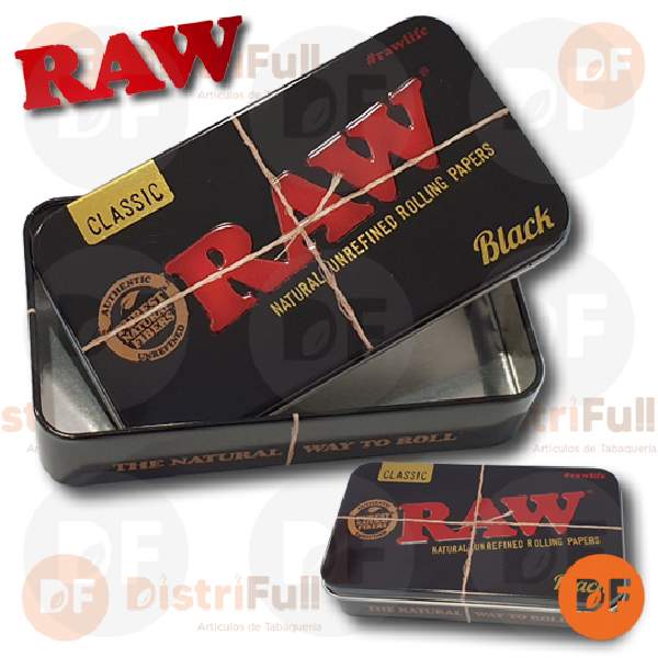 TABAQUERA RAW LATA TIN CASE BLACK (2145)