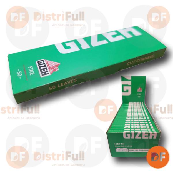 PAPEL GIZEH Nº 8 FINE CUT CORNERS (verde oscuro) x 50