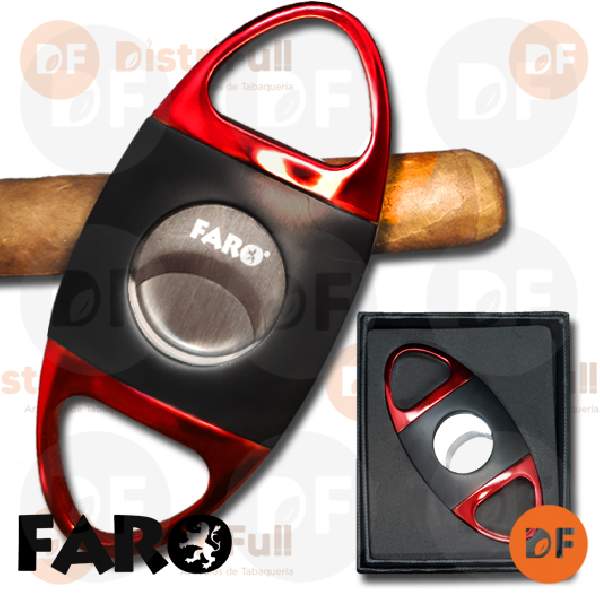 CORTACIGARROS FARO BULGE BLACK/RED 02035