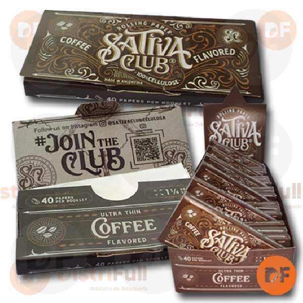 PAPEL SATIVA CLUB 1¼  COFFEE CELULOSA x 40