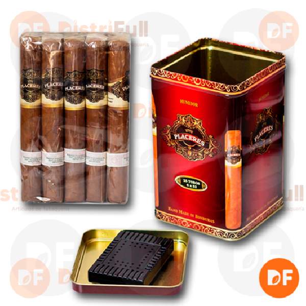 CIGARROS PLACERES TOROS 6 x 52 c/ lata humidora