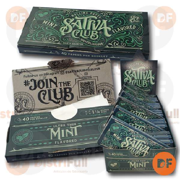 PAPEL SATIVA CLUB 1¼ MENTA CELULOSA x 40