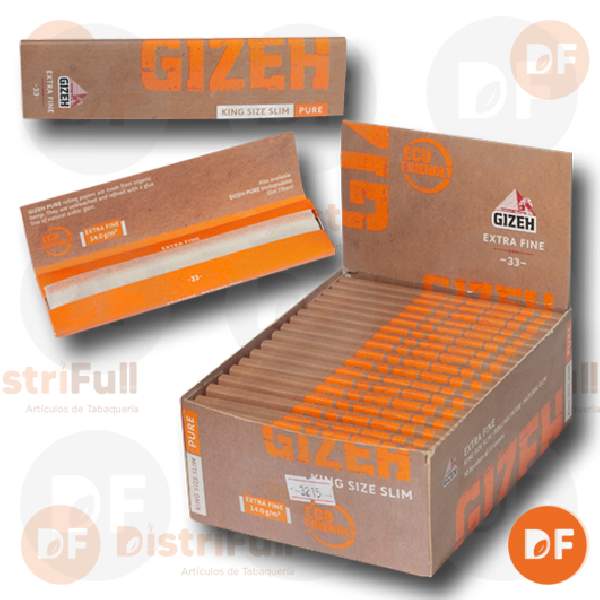 PAPEL GIZEH KS PURE EXTRA FINE SLIM x 33 naranja