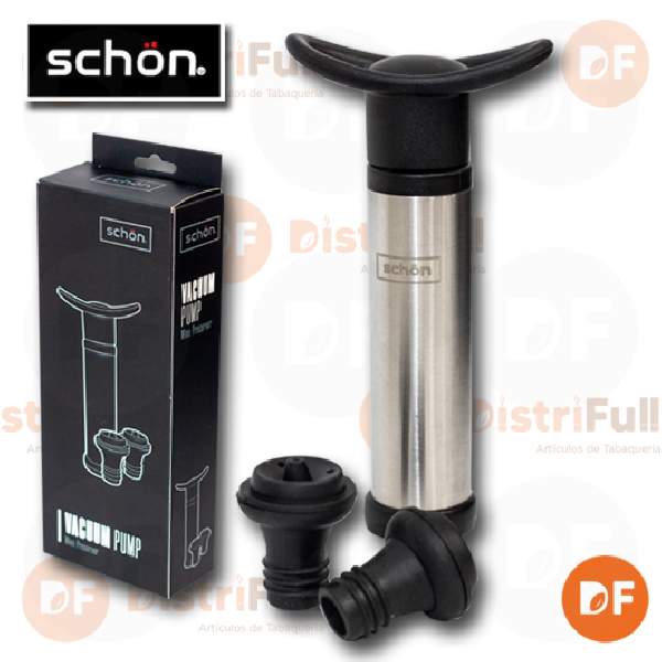 SCHON BOMBA DE VACIO DE METAL CON 2 TAPONES