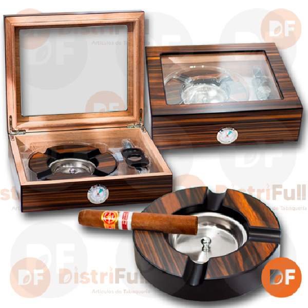 HUMIDOR MADERA WALNUT C/VIDRIO  SH1442