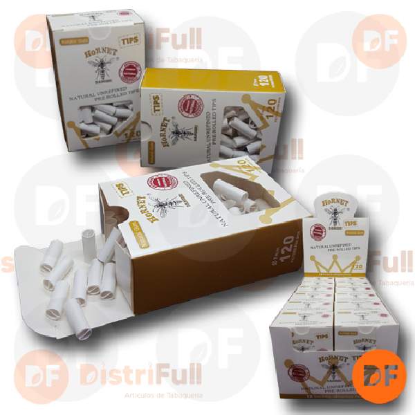 FILTROS HORNET PRE ROLLED TIPS WHITE x 120 