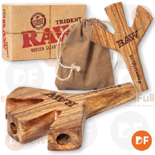RAW TRIDENT CIG. HOLDER WOODEN (TUQUERA MADERA) x 1