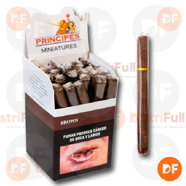 CIGARROS PRINCIPES MINIATURE BROWN (Chocolate) x 25