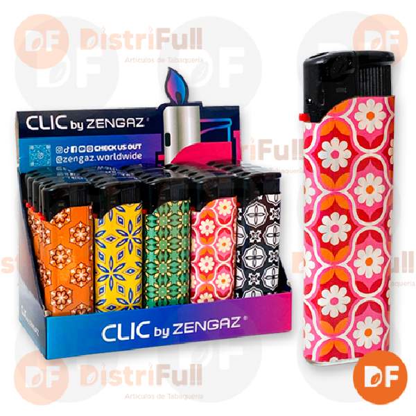 ENCENDEDOR ZENGAZ CLIC BY DISEÑOS MOSAICOS FLORES x 1 