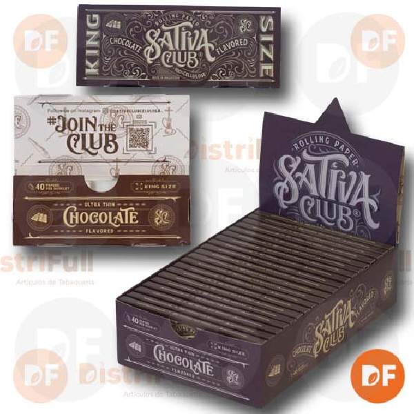 PAPEL SATIVA CLUB KS CHOCOLATE CELULOSA x 40