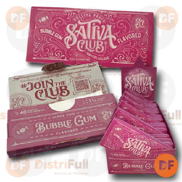 PAPEL SATIVA CLUB 1¼  BUBBLE GUM CELULOSA x 40