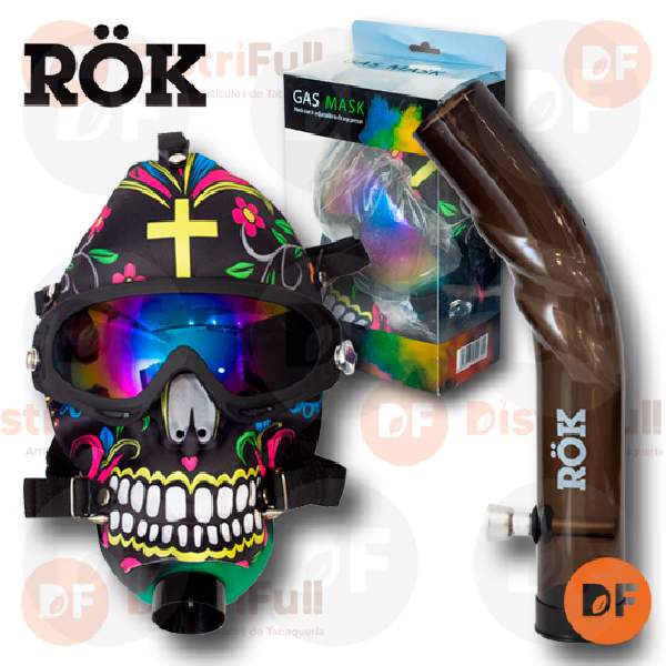 RÖK BONG MÁSCARA  NEGRO SKULL ROKM-014