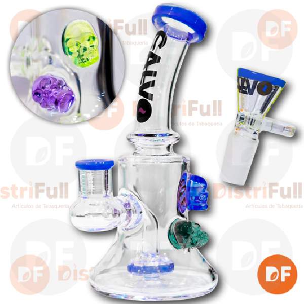 CALVO BONG VIDRIO RIG CALAVERAS BLUE (6719)