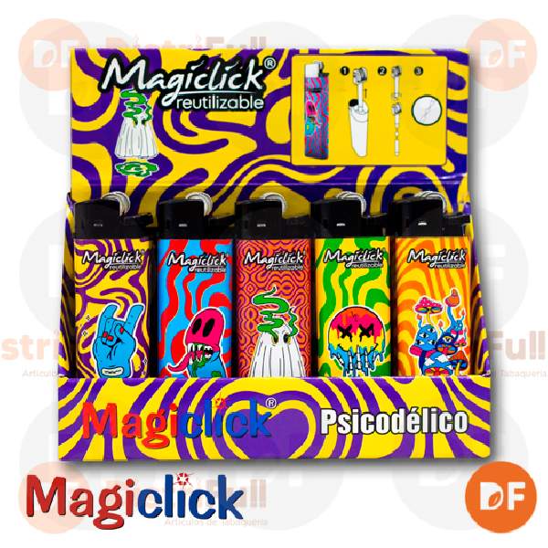 ENCENDEDOR MAGICLICK REUTILIZABLE PSICOLDELICO x 15 (piedra)