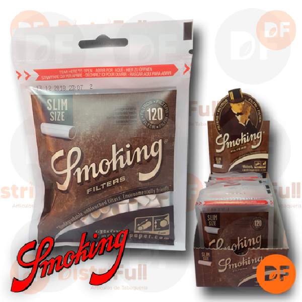 FILTROS SMOKING SLIM BROWN UNBLEACHED bolsa x 120   6MM