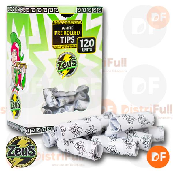 FILTROS ZEUS PRE-ROLLED TIPS WHITE x 120 (122946-A)