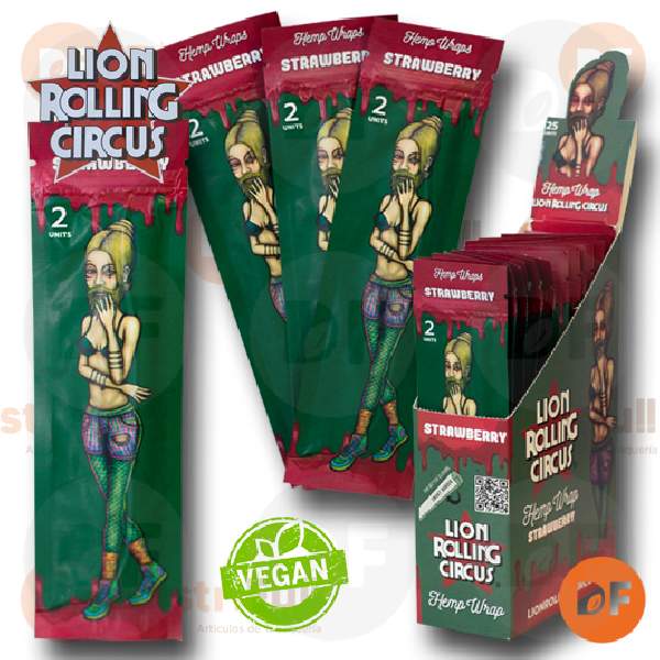 PAPEL LION CIRCUS HEMP WRAPS STRAWBERRY x 2