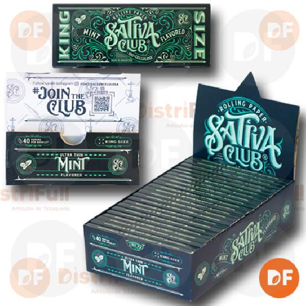 PAPEL SATIVA CLUB KS MINT CELULOSA x 40