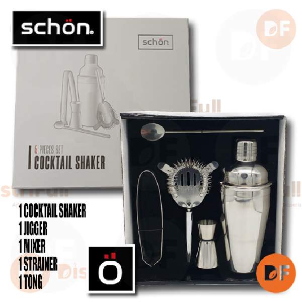 SCHON COCTELERA SET x 5 PIEZAS 550 ML