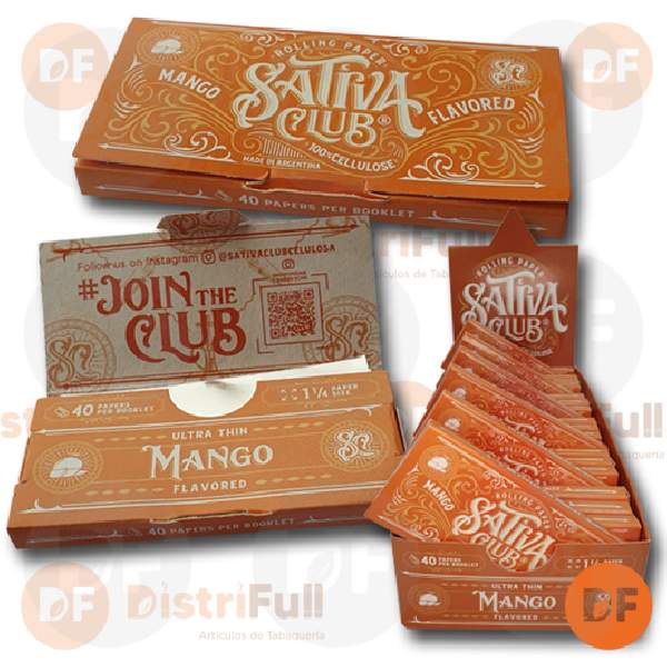 PAPEL SATIVA CLUB 1¼ MANGO CELULOSA x 40