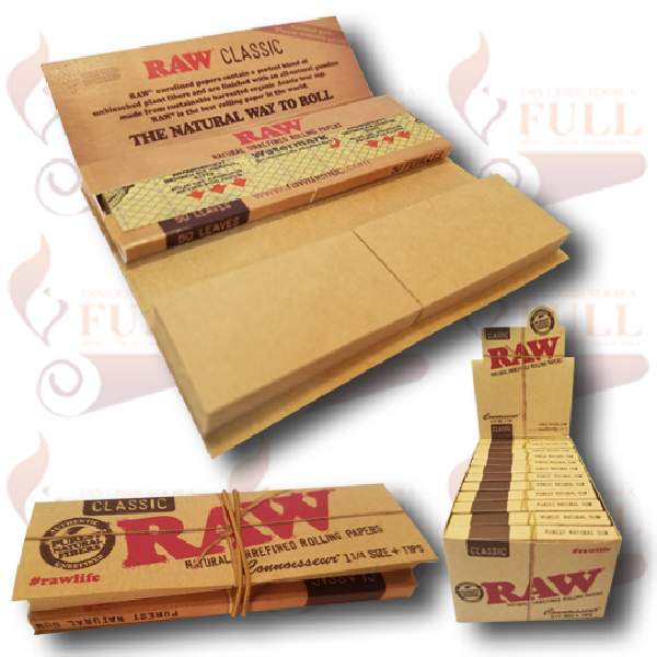 PAPEL RAW 1¼ CONNOISEUR CLASSIC CON FILTRO x 50