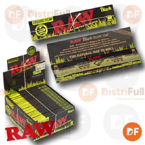 PAPEL RAW BLACK ORGANIC HEMP K.S. x 50