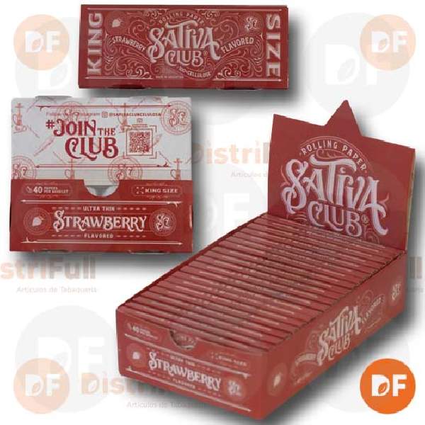 PAPEL SATIVA CLUB KS STRAWBERRY CELULOSA x 40