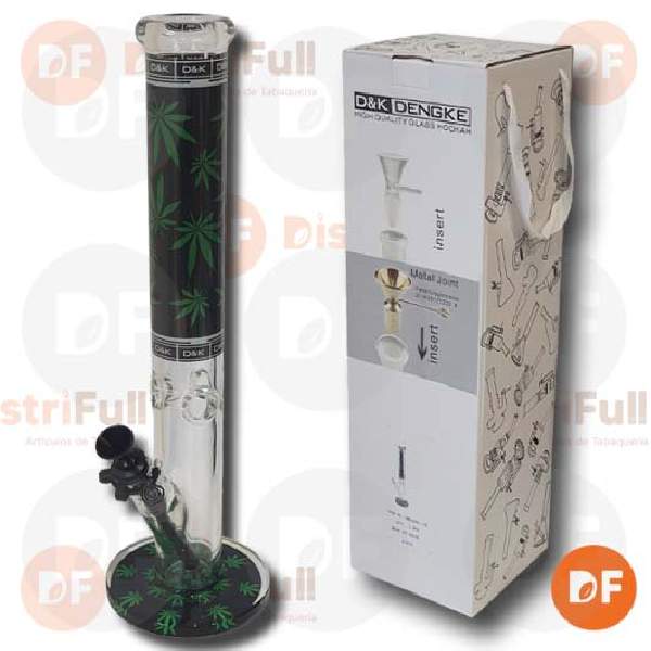 BONG PYREX TUBO ATRAPA HIELO BLACK CON BASE