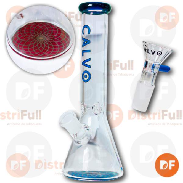CALVO BONG VIDRIO BEAKER BLUE BLACK (6198)