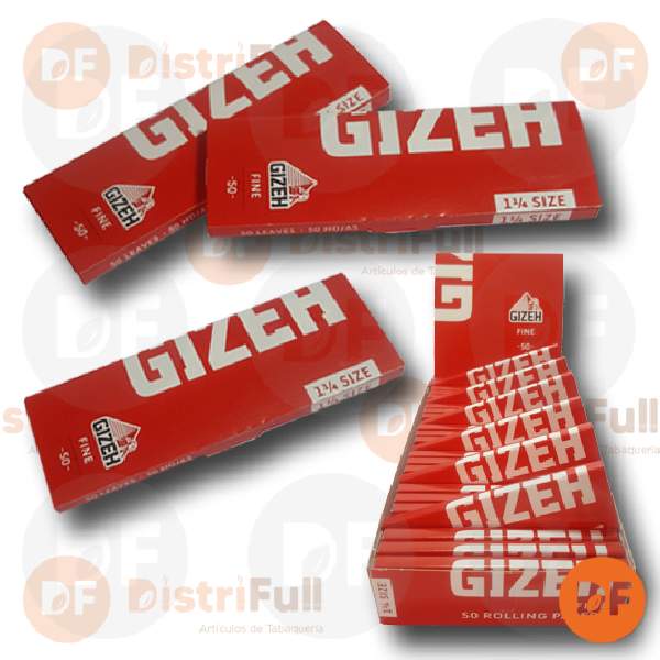 PAPEL GIZEH 1¼ FINE x 50 rojo