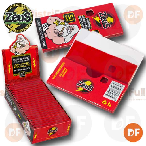 PAPEL ZEUS 1¼ CELULOSA ROJO x 50