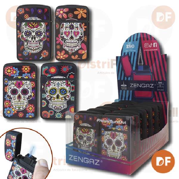 ENCENDEDOR ZENGAZ ZL12 DISEÑO CALAVERAS JET 