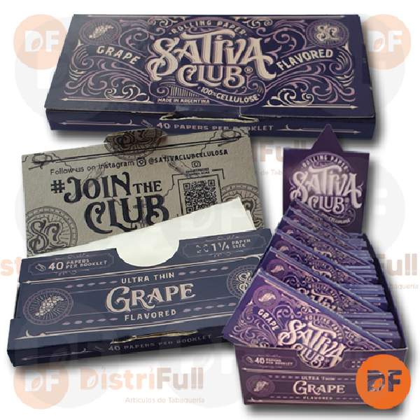 PAPEL SATIVA CLUB 1¼ UVA CELULOSA x 40