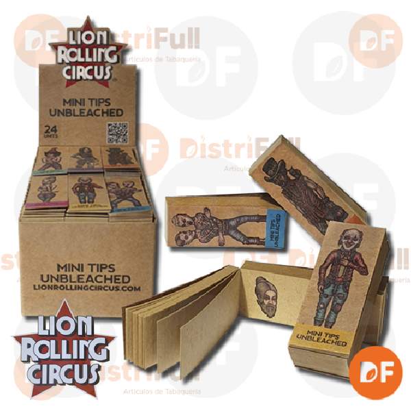 FILTROS LION CIRCUS CARTÓN UNBLEACHED MINI x 50 