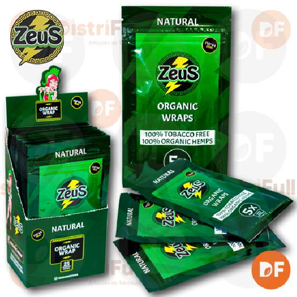 PAPEL ZEUS WRAP ORGANIC HEMP NATURAL x 5 123507E