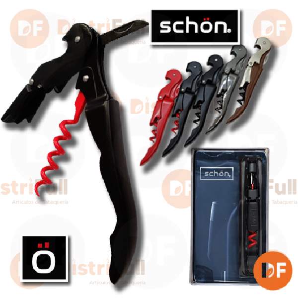 SCHON SACACORCHO DOBLE IMPULSO BLACK W RED  K0414N3