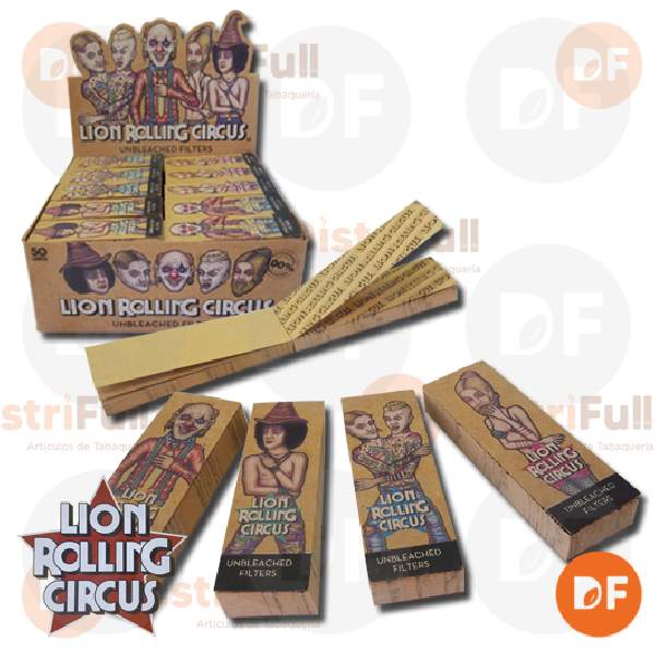 FILTROS LION CIRCUS DE CARTÓN UNBLEACHED LARGE x 50 FILTROS