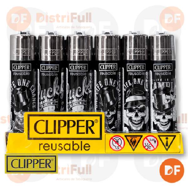 ENCENDEDOR CLIPPER MAXI POKER BONES + LB 