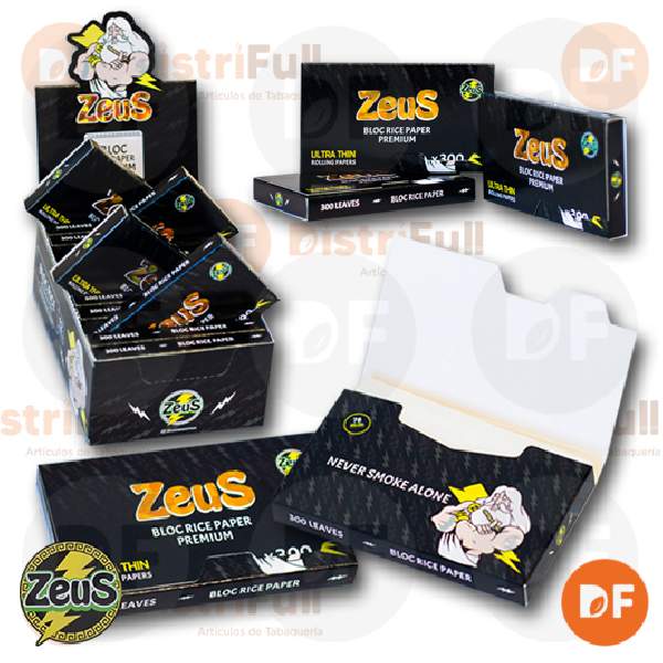 PAPEL ZEUS 1¼ PREMIUM BLOCK x 300 (124079)