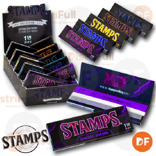 PAPEL STAMPS 1¼ BLACK ULTRA THIN x 50